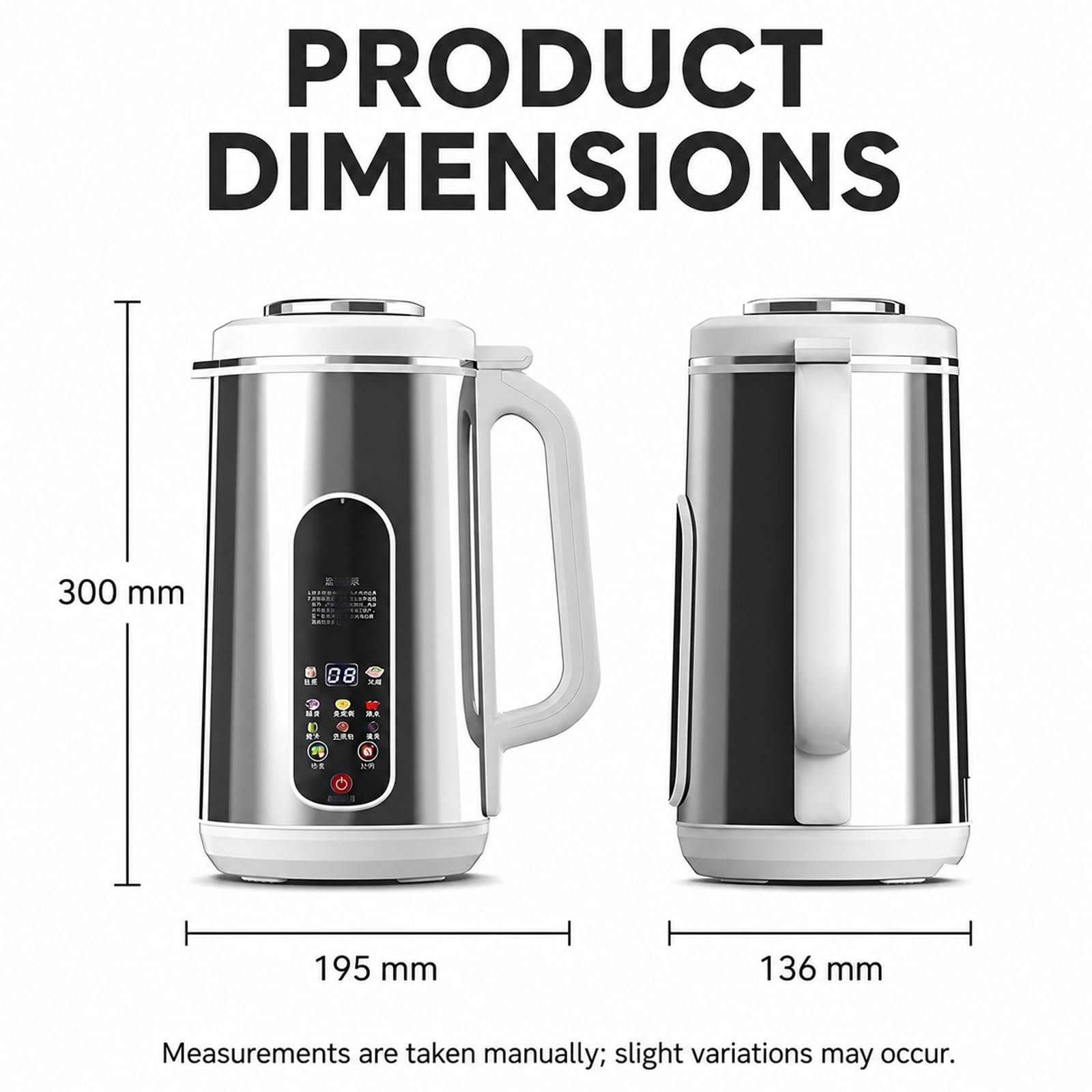 Macchina per Latte Vegetale 1,2 L, Latte di Soia con Timer 24 Ore e LED | 12 Lame in Acciaio Inox, Frullatura in 5 Min Senza Ammollo, Mantenimento Caldo e Autopulizia per Casa e Famiglia