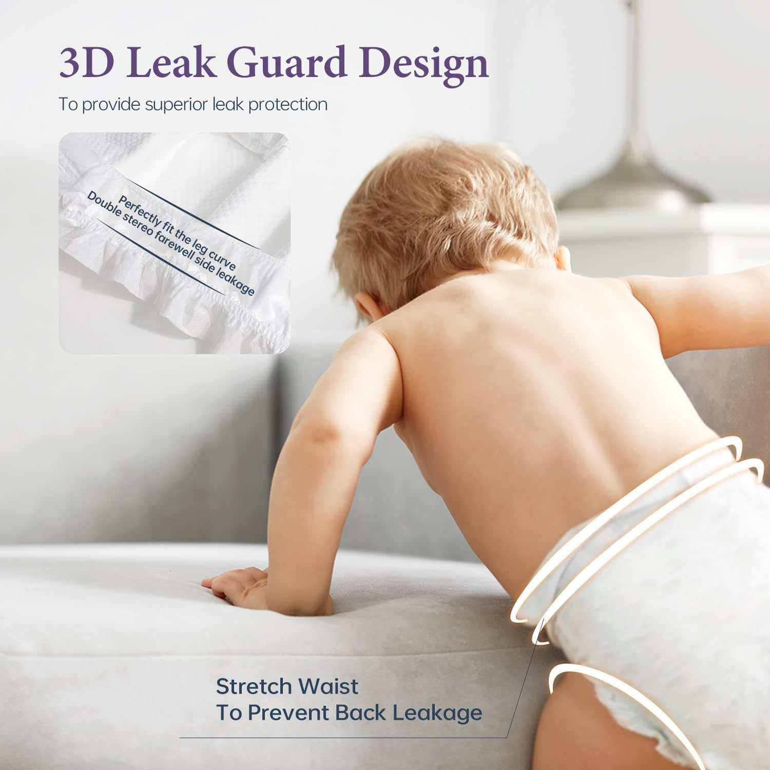 Baby Diaper, DRYPER Disposable Diaper Newborn Nappies Size 4 (10-15kg), 3D Leak Guards & Wetness Indicator, Ultra-Soft & Thin, Fast Water Absorption, 42 Nappies - Image 7