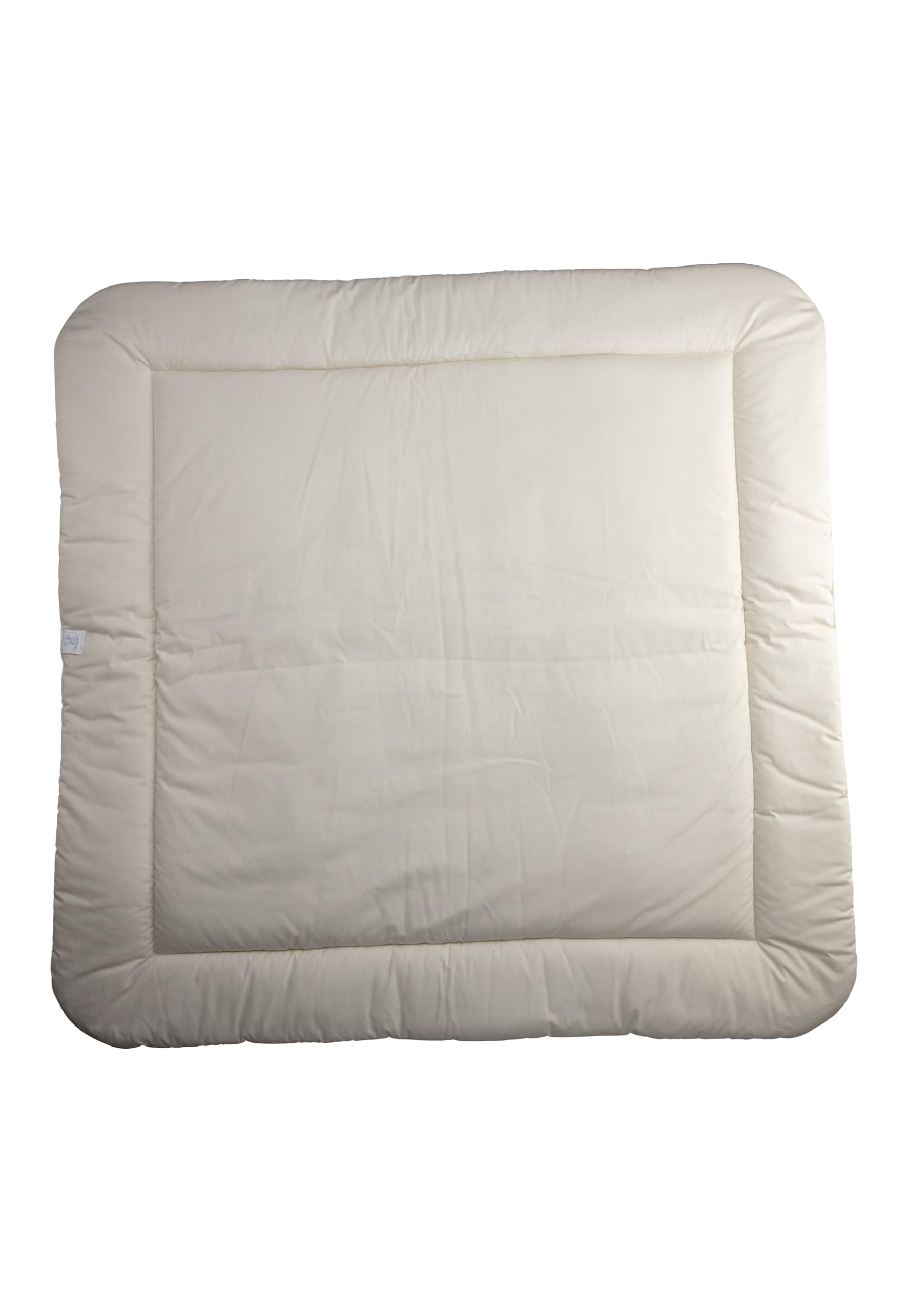 Spieldecke Ente Edda Lou, Baby Krabbeldecke 100 x 100 cm mit Spiegel, Knisterpapier, Quietsche und Rassel,