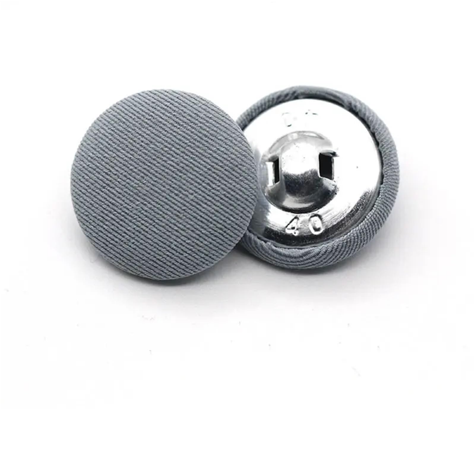 50 botones de aleación cubiertos de tela de aleación de 11/15/18/20/25 mm para abrigo de traje, botones redondos decorativos, accesorios de hebilla de costura (azul marino, 18 mm)