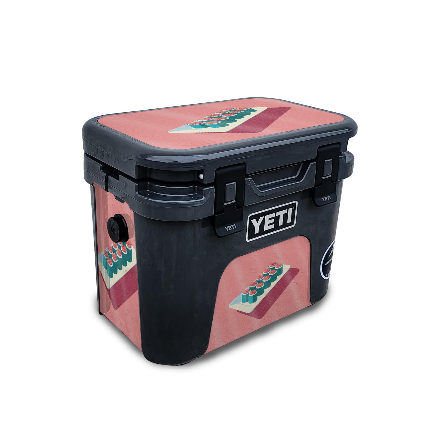 Glossy Glitter Skin Compatible with Yeti Roadie 15 Hard Cooler - Sushi Plate - Premium 3M Vinyl Protective Wrap Decal Cover - Easy to Apply | Crafted in The USA by MightySkins