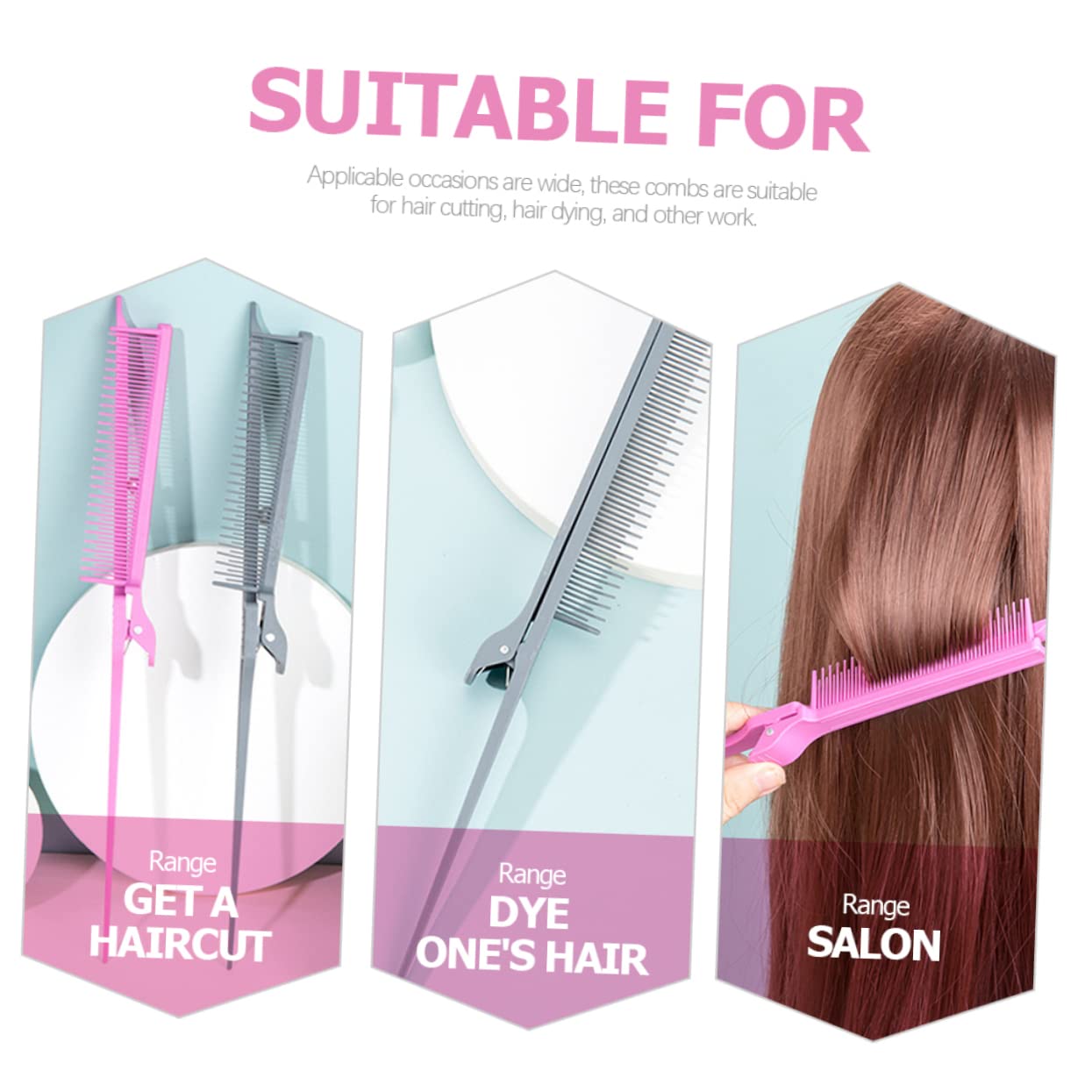 Healeved 9piezas Peines De Rata De Carbono Para Peinar y Teñir Cabello Peines Profesionales Para Corte y Sección De Cabello