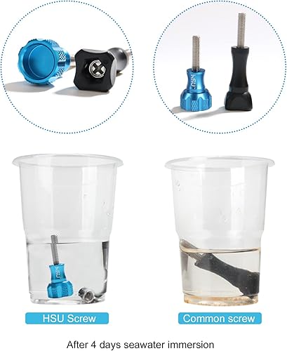 Miniatura 4 de HSU Juego de tornillos de aluminio + llave para Gopro Hero 11, 10, 9, 8, 7, 6, 5, 4, 3, Gopro Session, AKASO Campark y otras cámaras de acción (azul)