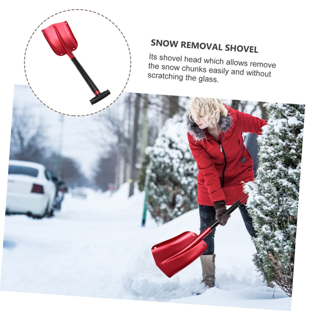 HEMOTON Pala da Neve Pieghevole e Raschietto per Neve Auto Pala Leggera e Staccabile per Emergenze e Campeggio Outdoor