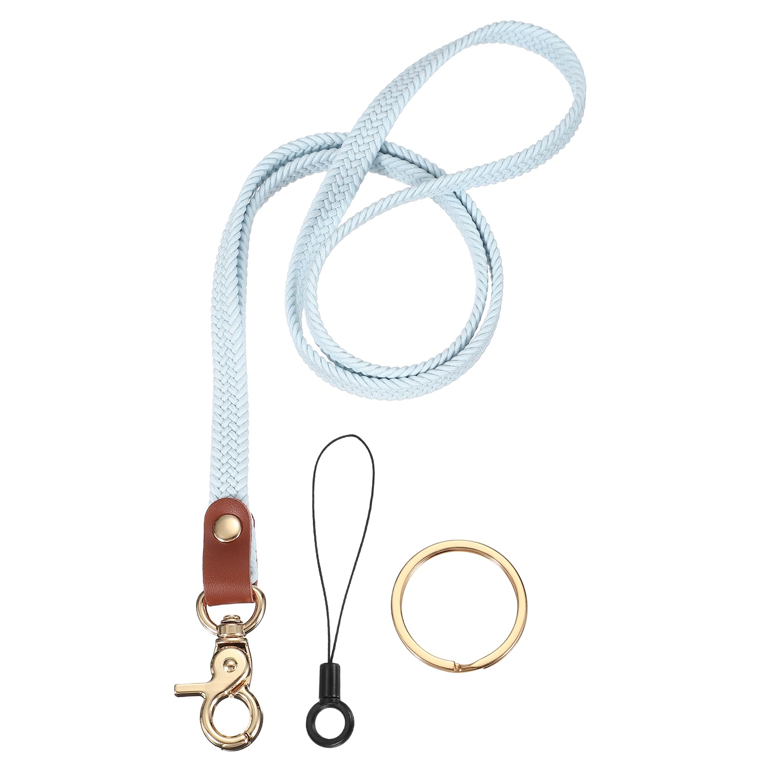 PATIKIL Stretchy Lanyards, Retractable Neck Lanyards with Lobster Clasp Elastic Long Keychain Holders for Teacher Women Men Holding Id Badges Wallet Phone, Sky Blue โ image 1