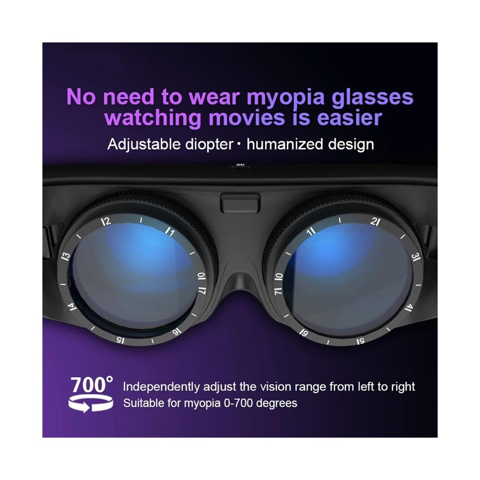 3D IMAX Glasses Headset Giant Screen Stereo Cinema Wide Screen Portable Movie Game Display Video 3D VR Virtual Reality Glasses