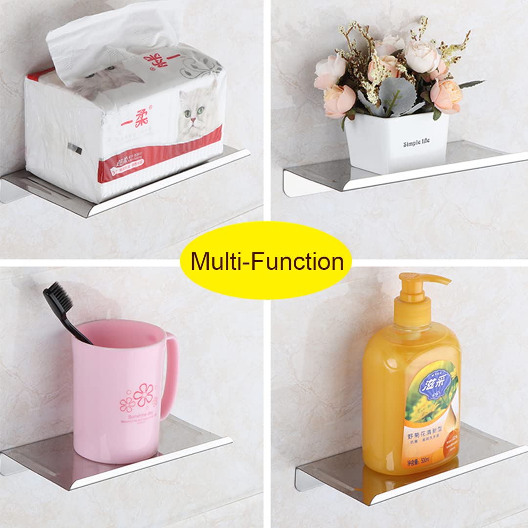 Hallyware Baño pequeño estante del teléfono celular del acero inoxidable antideslizante soporte para teléfono montado en la pared para pequeño altavoz Smartphone toallitas de bebé, cepillado