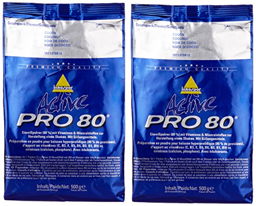 Inko Active Proteinshake Pro 80 sacchetti pacco mix da 2 pezzi (2 X 500 G) pacco da 1 (1 X 1 kg