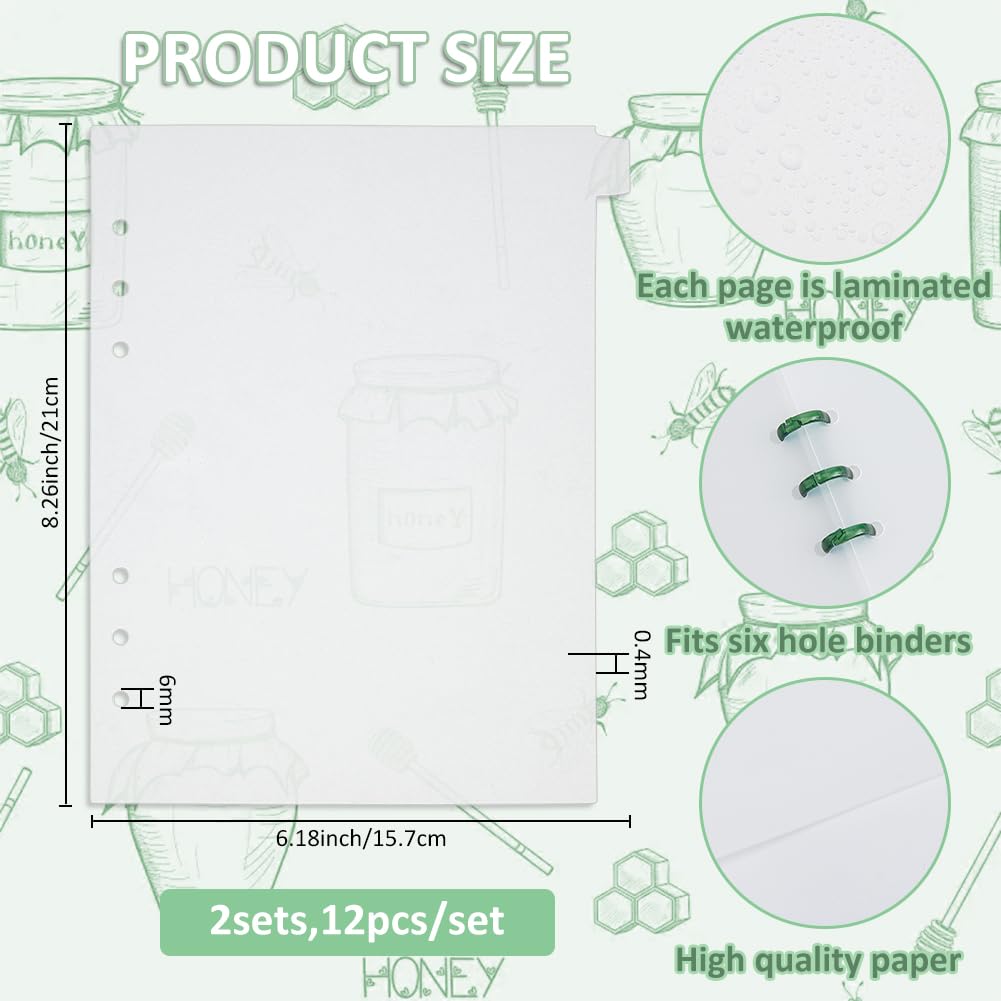 SUPERFINDINGS 24 Sheets 6 Ring A5 Clear Binder Dividers 12 Tab Clear Binder Dividers PP Binder Dividers Plastic Discbound Notebook Index Divider for Planner Notebook Loose Leaf Binders - Image 2