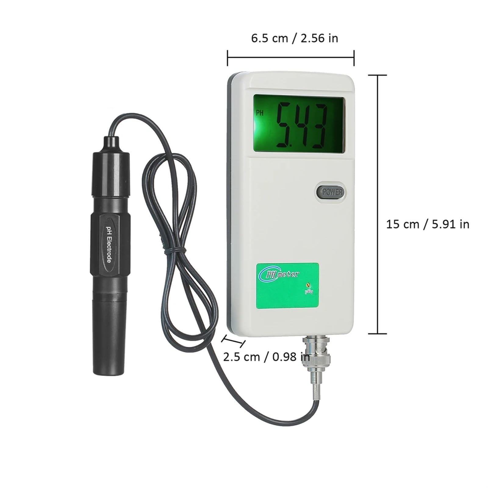 Misuratore di pH Tester di pH ad alta precisione digitale Display retroilluminato Tester di qualità dell'acqua Strumento for serbatoio di coltura idroponica for acqua potabile da laboratorio,Giardino