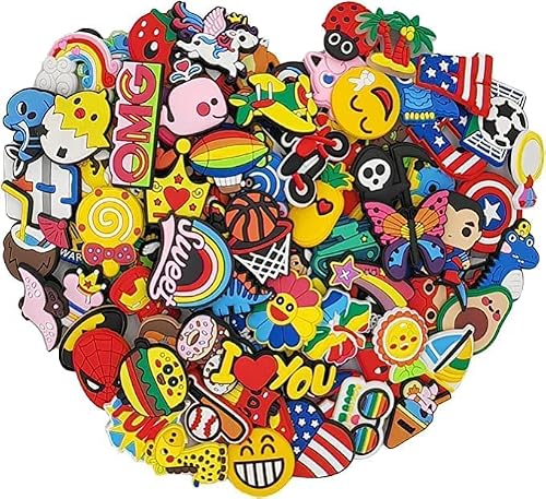 Random Shoe Charms for Croc Charms Clog Sandals Shoes Decorations,Multiple themes Shoe Decoration,Boy Girls Kids Teens Unisex Party Gifts