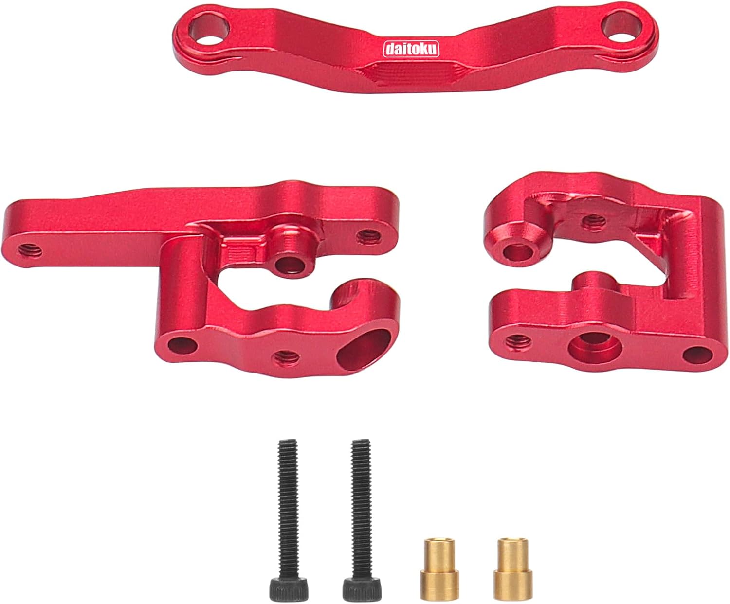 daitoku RC Steering Set Aluminum Upgrade Parts Steering Assembly for 1/18 Arrma Granite Typhon GROM 1/16 Mojave GROM 1/12 Losi Nascar RC Car (Blue)