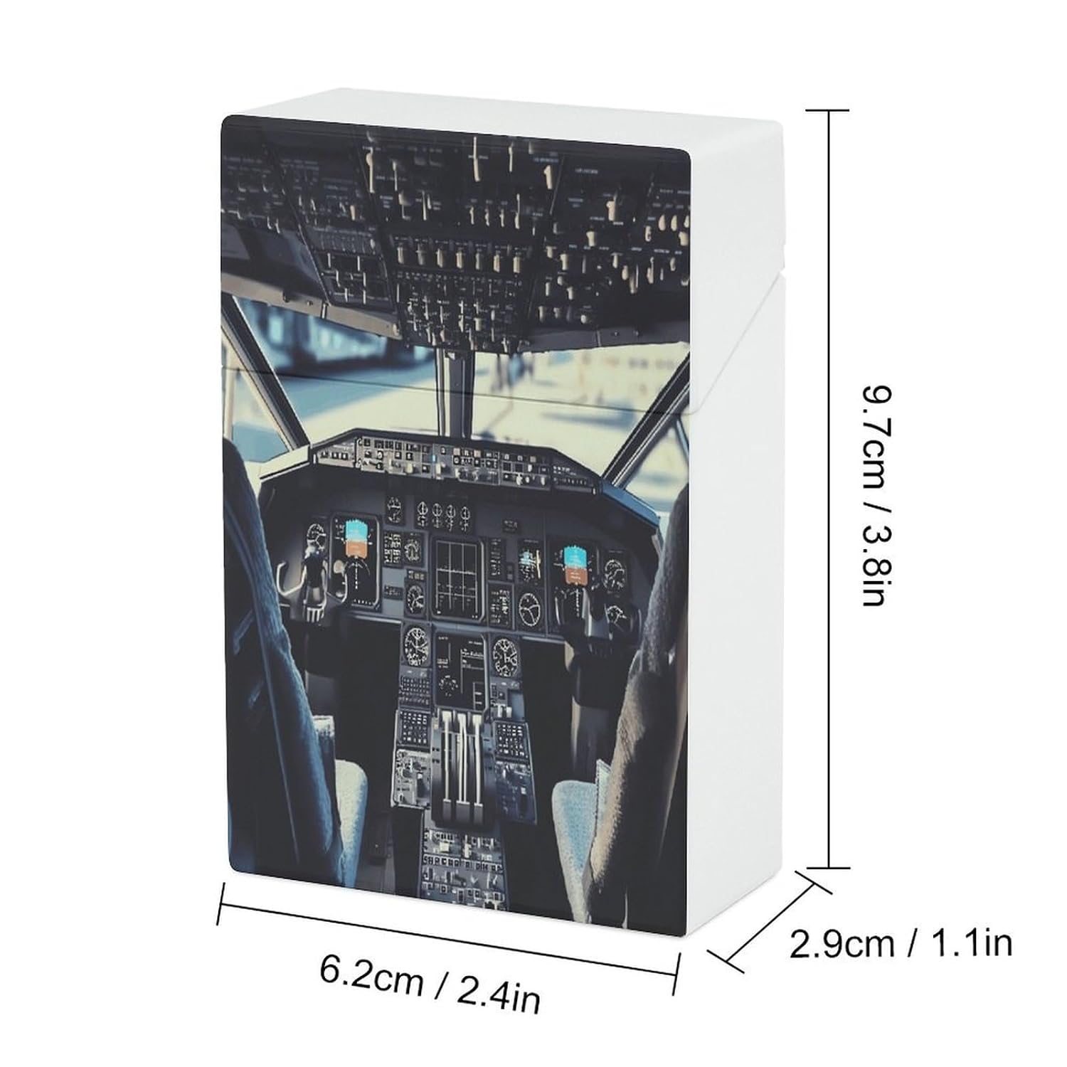 Airplane Cockpit Plastic Cigarette Case King Size for Men Women image 2
