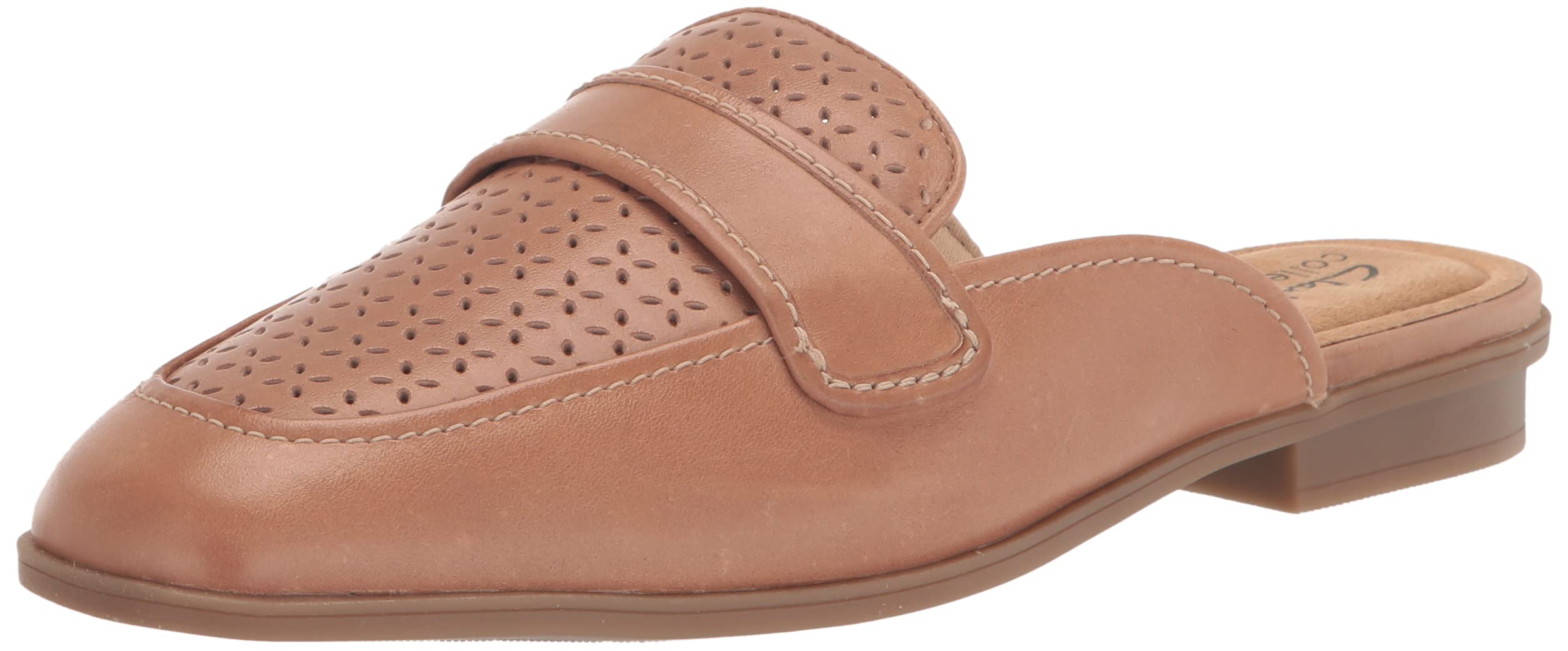 Clarks Lyrical Rose Mule Femme sandale talon moyen et bout ouvert en cuir souple - 5