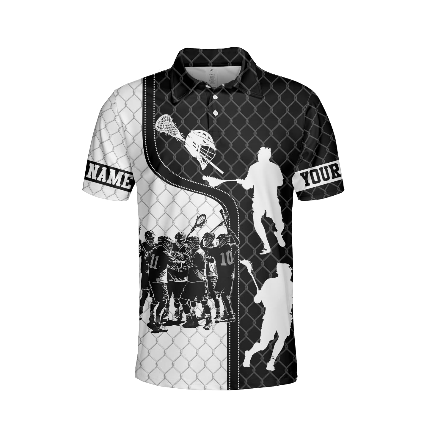 Lacrosse Golf Polo Shirts for Men - Custom Mens Golf Shirts Short Sleeve Dry Fit Casual Tennis T-Shirt S74 Size XL