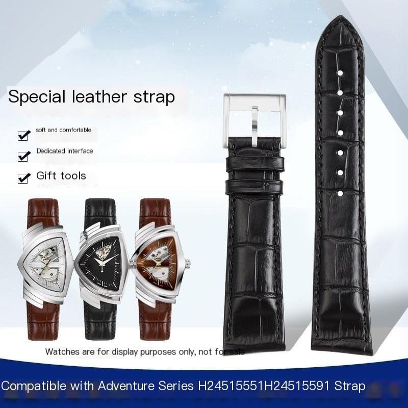 Bracelet montre Hamilton Khaki cuir véritable 21mm contre l'usure