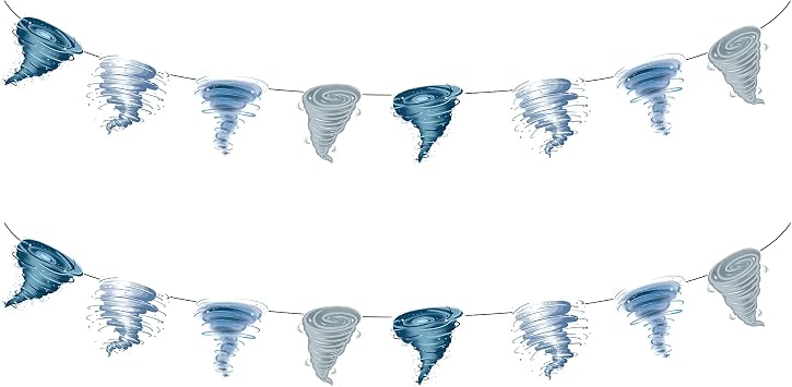 Weather Themed Tornado Banners - 2 PCS Cardstock Party Supplies for Birthday, Baby Shower, Festivals & More