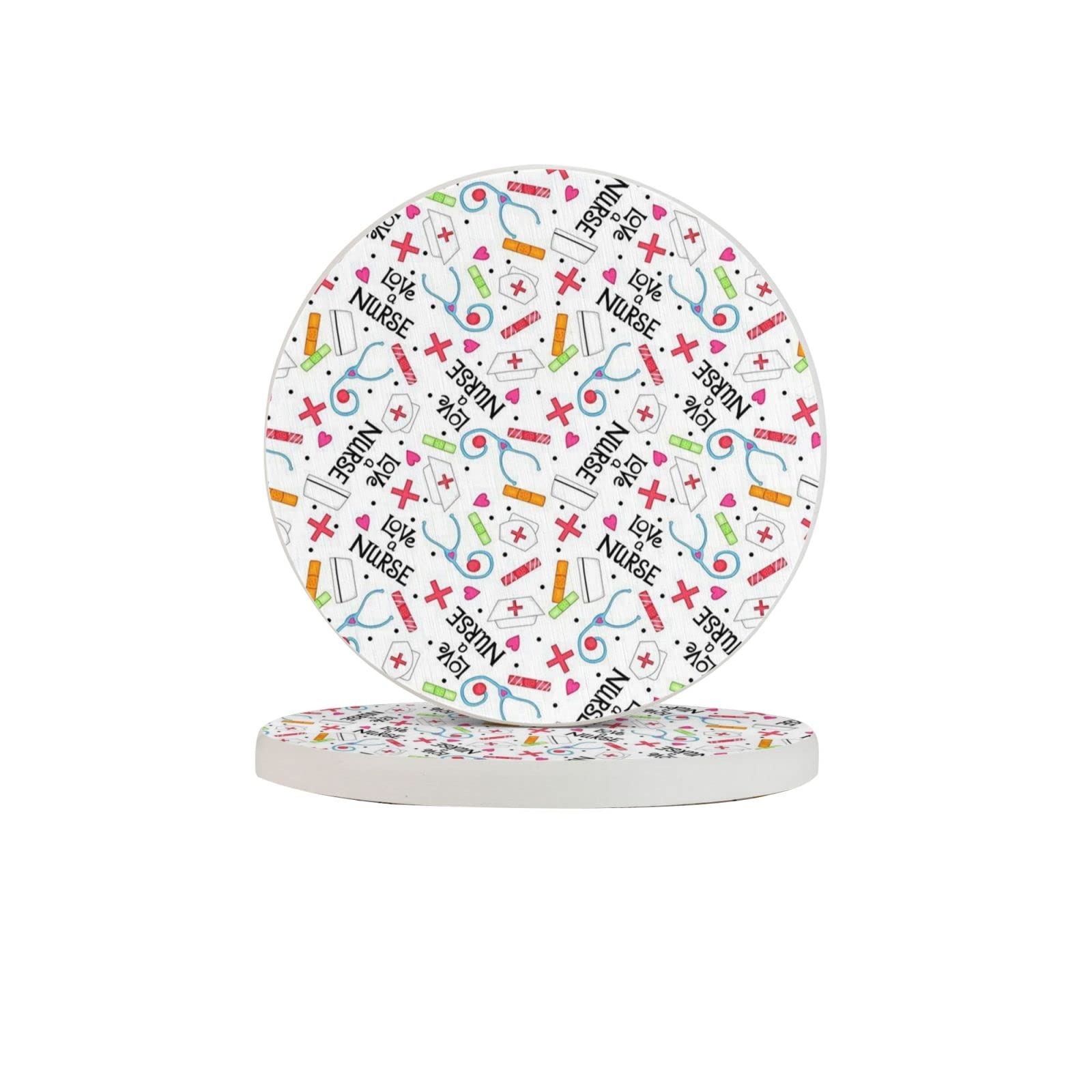 Love ATwo Pieces Coaster Heat-Resistant Reusable Saucers for Drinks Wine Glasses Plants Cups Mugs