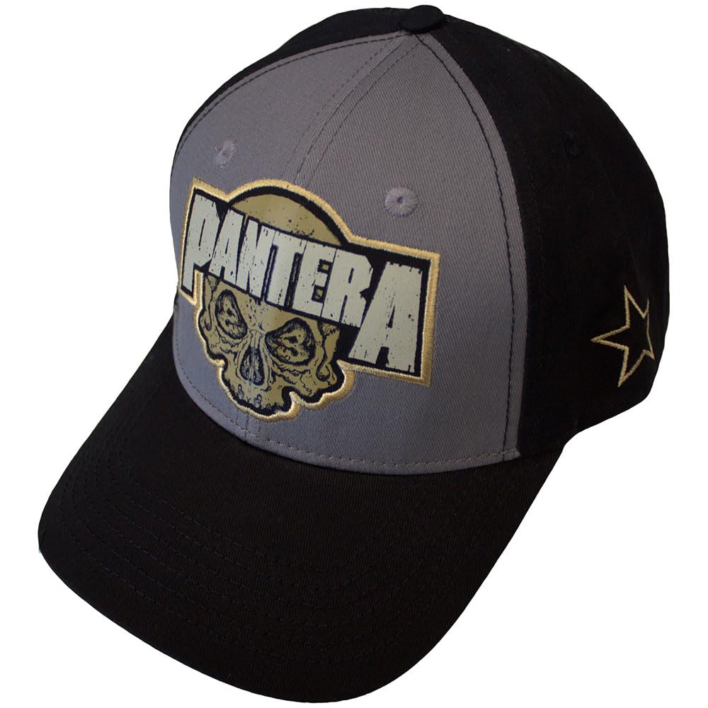 Rock Off Officially Licensed Products Men's Black, Grey Pantera Skull Band Logo Trucker Baseball Cap One Size