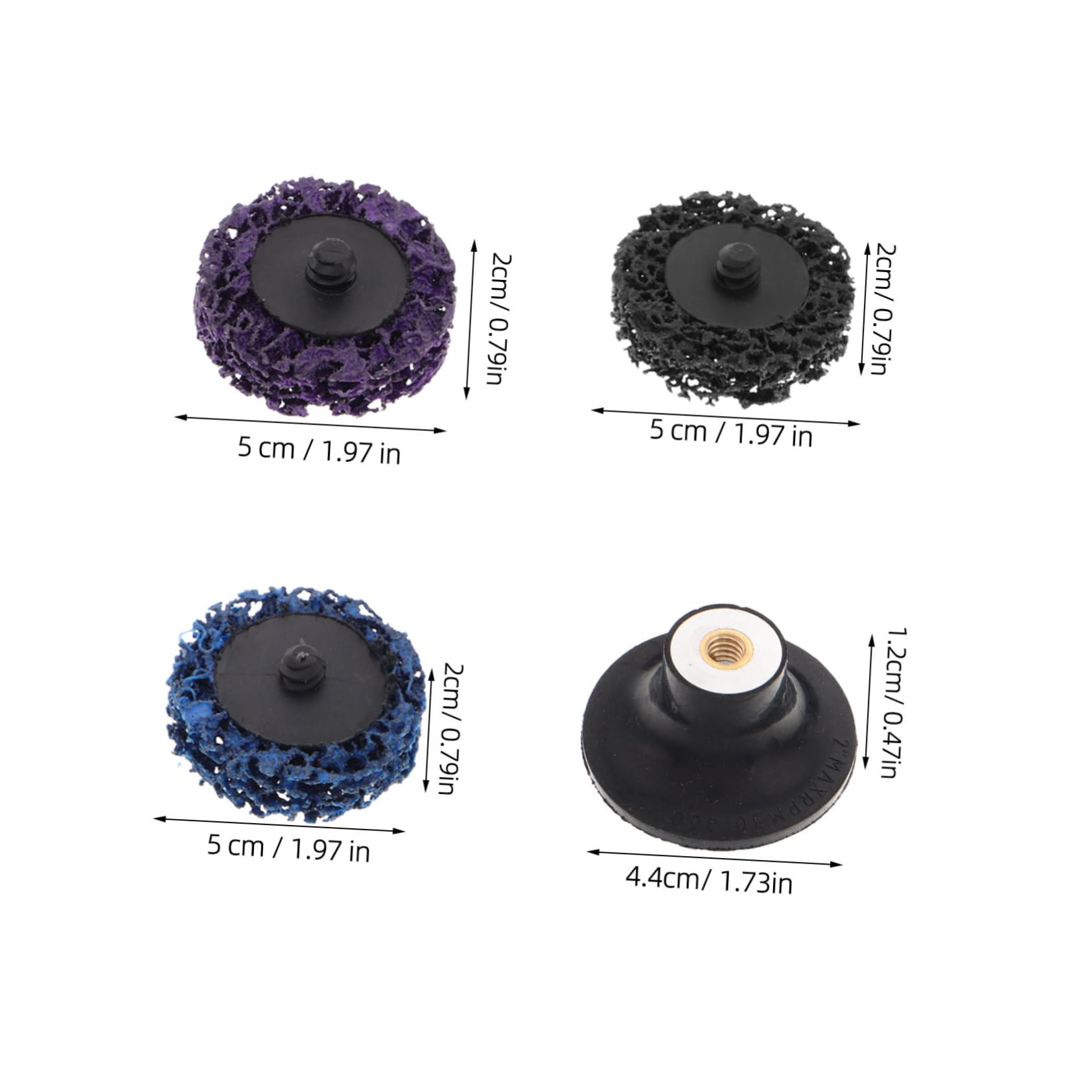 Cabilock 1Set Torque Sanding Discs Grinding Wheels with Pad Shank for Paint Stripping Rust Removal Portable Abrasive