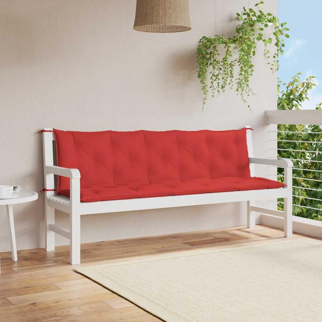 Coussin de banc de jardin rouge 180x100 cm en tissu Oxford étanche rembourré