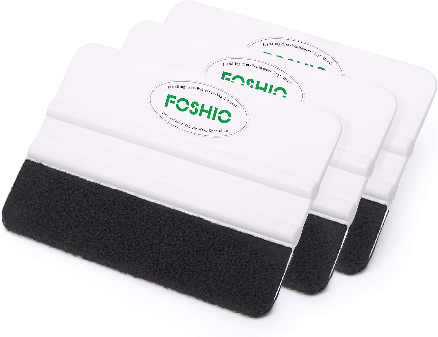 FOSHIO 4 Inch Felt Squeegee for Car Window Tint, Vinyl Installing Application Tool Car Wrap Paste Vinyl Squeegee Wrapping Medium Hardness Tools Hand Application Squeegee -White PP Scraper