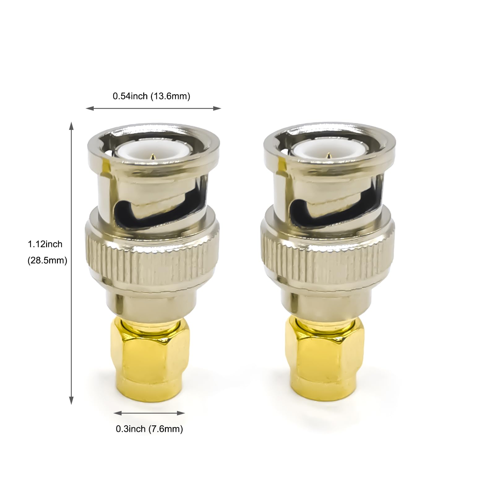 Ahoaepy 2PCS SMA to BNC Antenna Adapter, Low Loss SMA Male to BNC Male Coaxial Connector Coax Cable Adapter for HAM Radio, SDR, Walkie Talkie