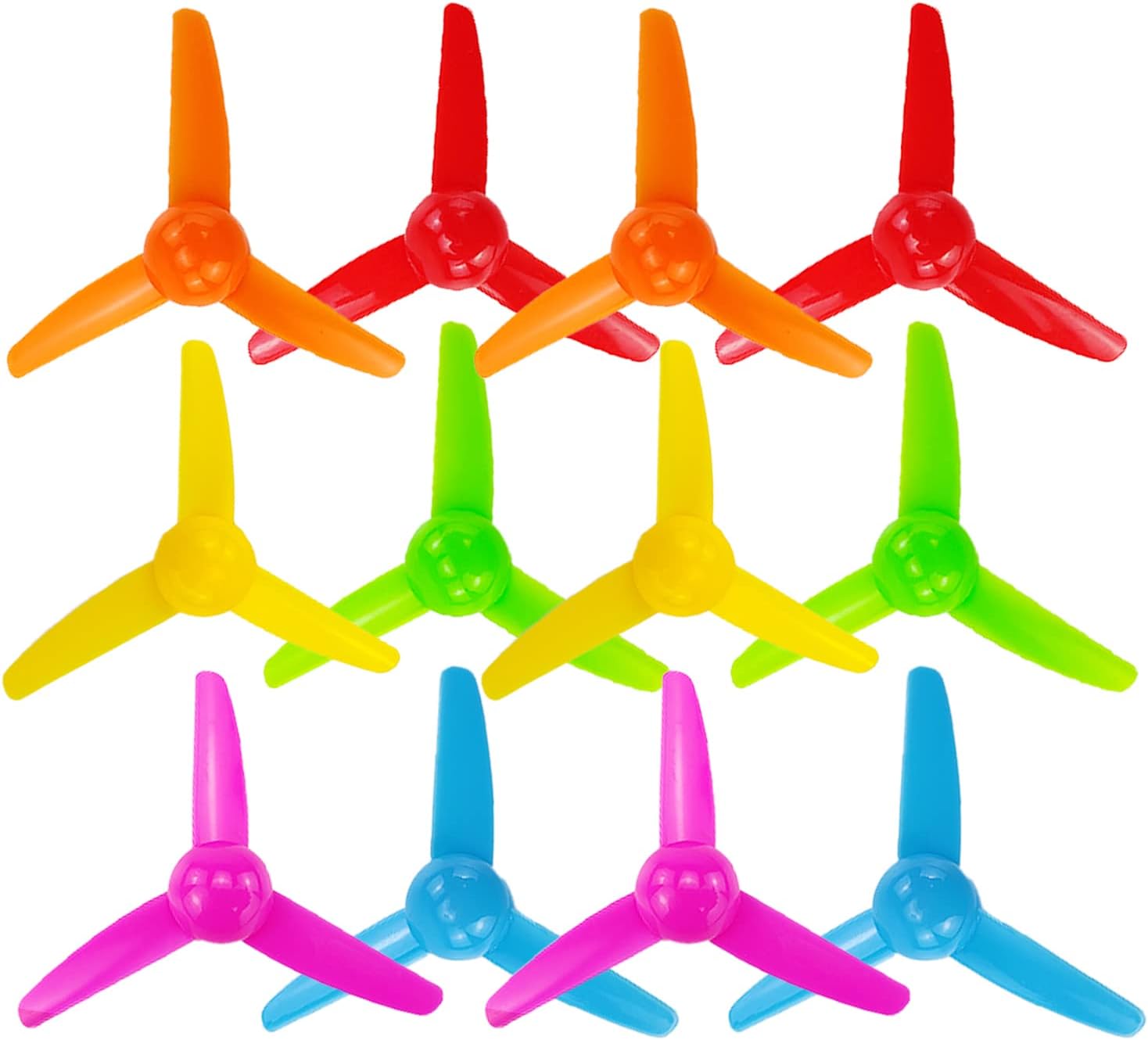EKIND 12 Pcs Propeller 80mm Props 3-Blade Propeller 2mm Shaft for Fan Leaves Ship Model RC Aircraft Boat DIY Airplane Science and Education Toys (6 Color)
