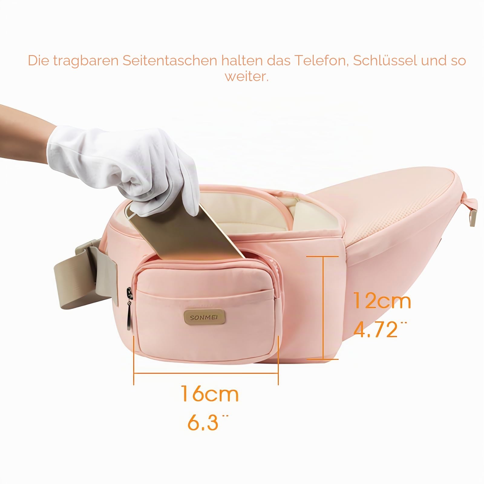 Ergonomische Babytrage mit Hüftsitz, um 360 Grad verstellbar, weich und atmungsaktiv, ganzjährig verwendbar, für Neugeborene und Kleinkinder, zum Wandern, Einkaufen, Reisen
