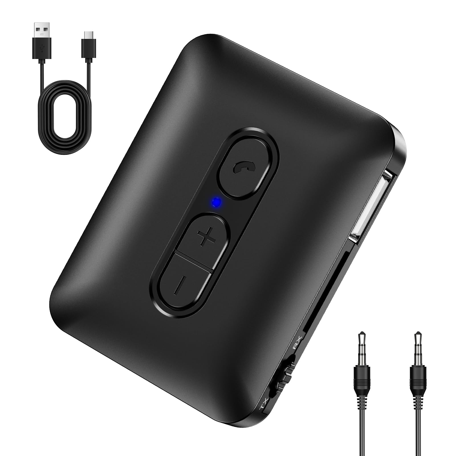 Ankilo 2-in-1 Bluetooth 5.4 Transmitter Receiver, Long Playtime, 10m Range, Wireless Aux Adapter for TV, Airplane, Headphone, Speaker, Car