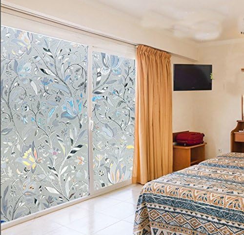 Bloss 3D No Glue Window Decals Window Films, Glass Films Static Decorative Films Self-Adhesive Privacy Protection Anti UV for Home/Office (17.7-by-78.7 Inch)