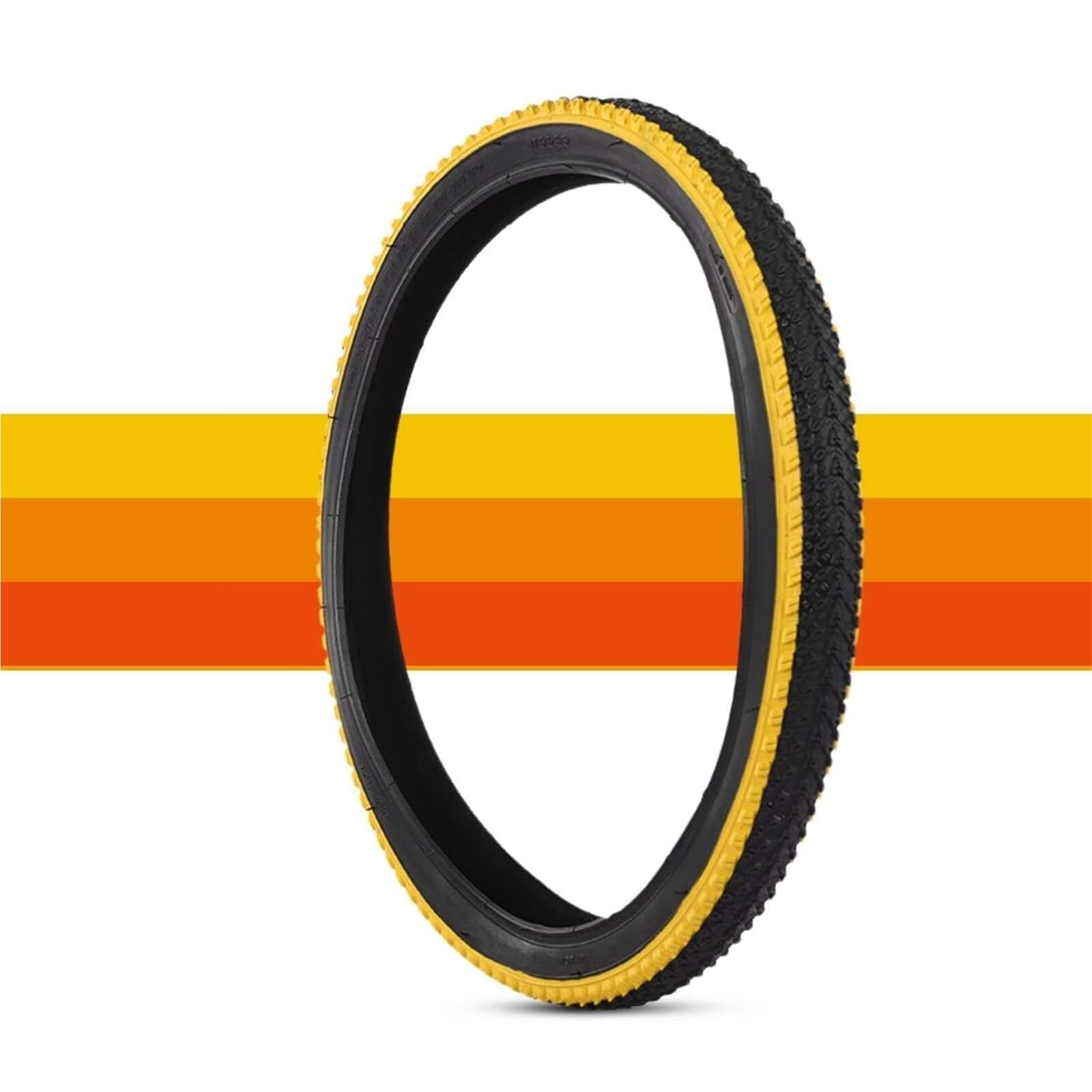 20x2.125 Opona Rowerowa, Odporna na Przebicia i o Niskim Oporze Toczenia, Odpowiednia do Rowerów Górskich i Miejskich, Równoważna 27.5 Cala(Yellow)