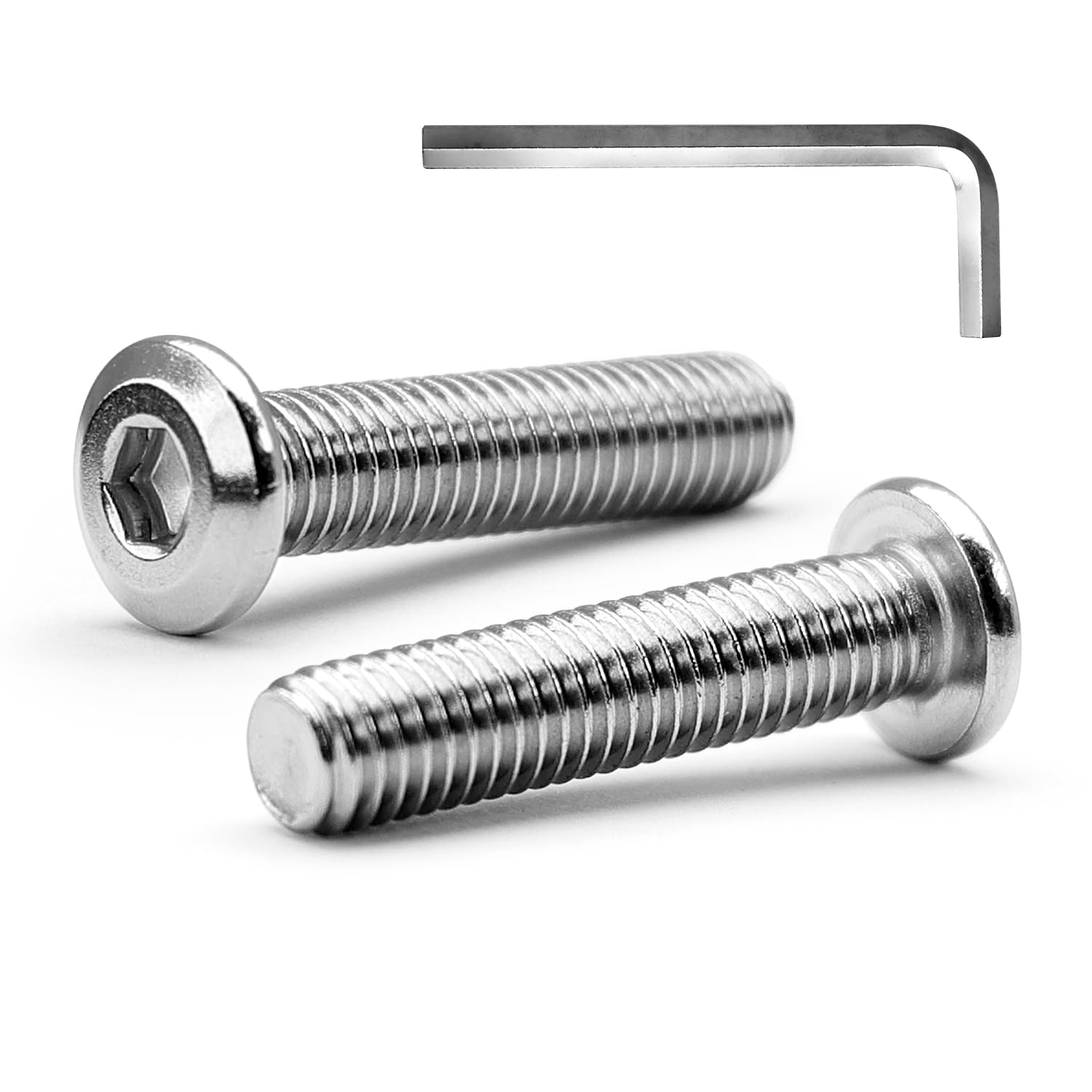 MINHER M6 x 35mm 10Pcs Flat Head Hex Socket Cap Screws Bolts, Furniture Bolts, 304 Stainless Steel 18-8, Full Thread (with Hex Spanner)