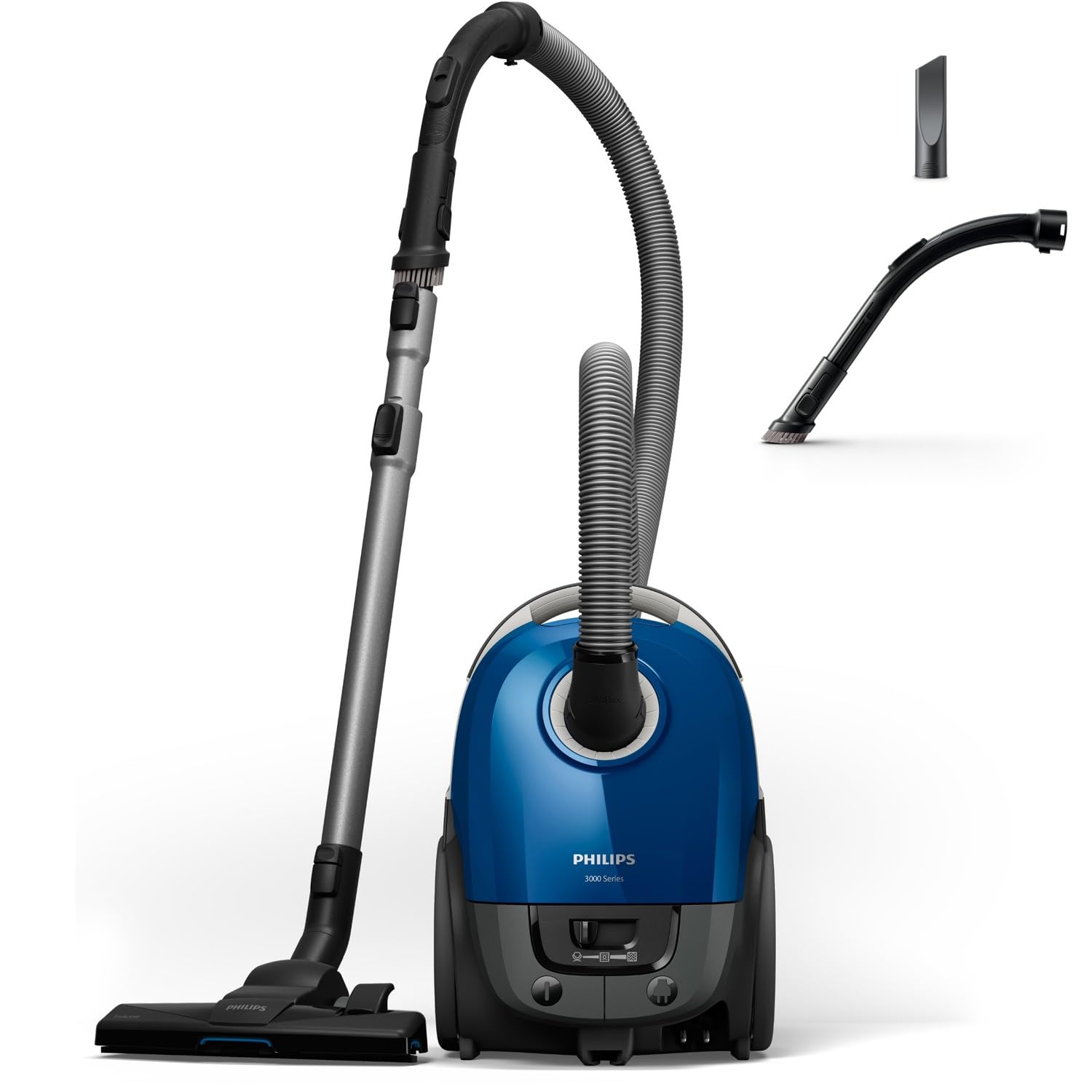 PHILIPS Aspirateur avec Sac Série 3000 - Aspiration 99,9%, 900 W, AirflowMax, Filtre Anti-Allergènes, Compact, Brosse TriActive, 9 m Rayon (XD3110/09)