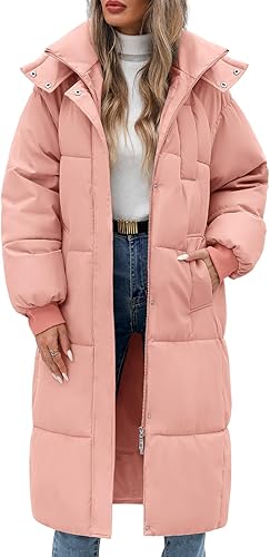 Vancavoo Doudoune Femme Longue Manteaux à Capuche Hiver Matelassée Épaisse Veste
