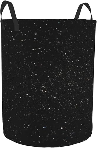 Miniatura 2 de Cesta circular con estampado de purpurina negra, cesta organizadora de almacenamiento impermeable, cesta de lavandería con asas para ropa, juguetes