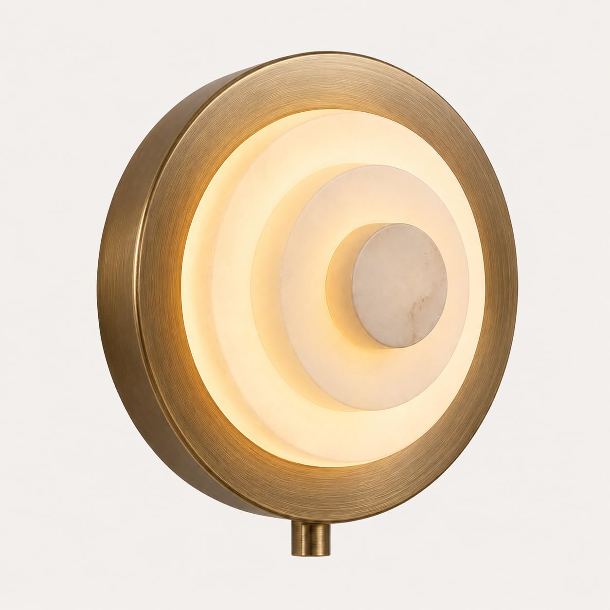 Alabaster Marble Wall Sconce, Modern Spanish Natural Marble Wall Lamp Round Alabaster Wall Sconce Hardwired Circular Vanity Sconce LED Modern Wall Lamp For Bedroom Stairs Living Room Bedside Hallway