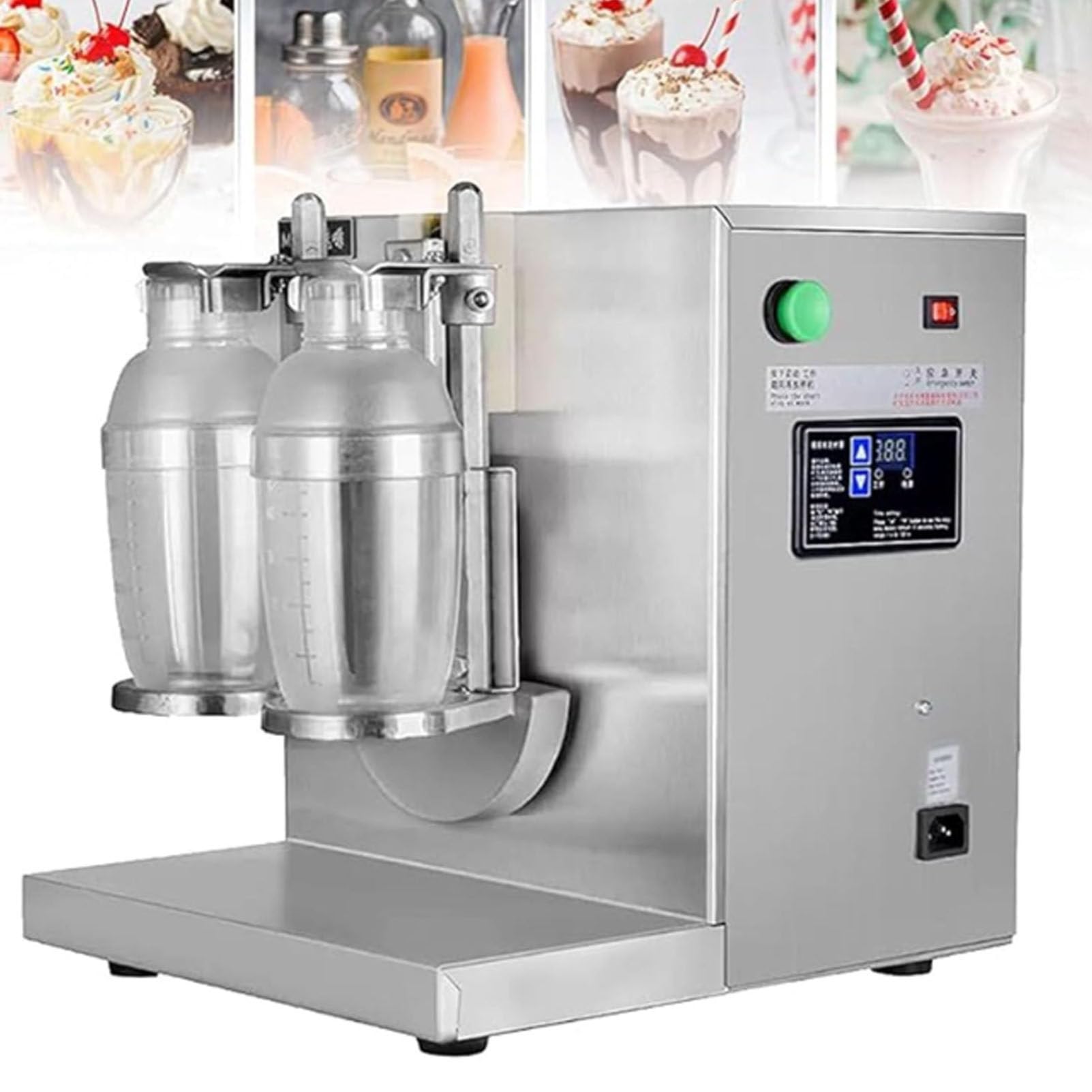 Oiyekntd Electric Milk Tea Shaker Machine, Dual-Cup Automatic Drink Shaker for Bubble Tea, Juice, Coffee, Milkshake, Wine, Smoothies, 120w High-Torque Motor, Includes 2 Cups