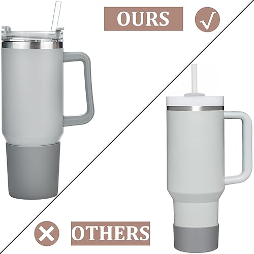 Miniatura 9 de Haundry Paquete de 2 fundas de silicona para vaso Stanley, funda protectora para botella de agua para vaso Stanley de 40 onzas, parachoques de