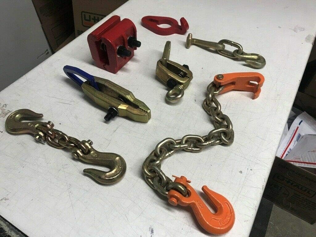 5 STAR Set#19 AUTO Body Frame Machine Heavy Duty 7 Pieces Tool and CLAMP Set Double Hook Mini