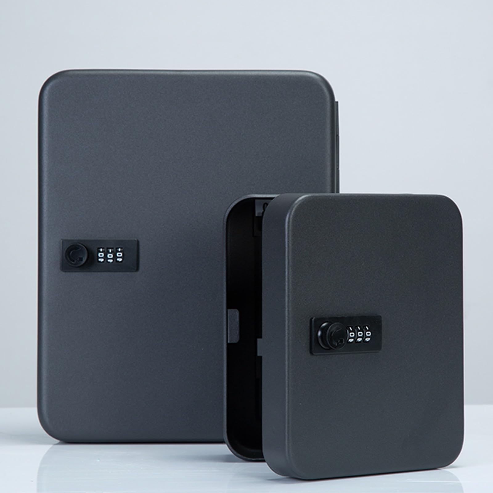 Caja de llaves montada en la pared con cerradura combinada, caja fuerte de acero para el hogar, oficina y negocios (16 x 8 x 20 cm, 15,7 x 7,9 x 19,8 cm)