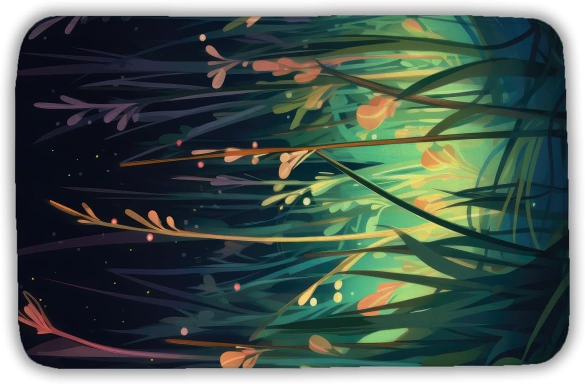 MWW C1BM21345H2OC1 21 x 34 in. Between Twigs Green Bath Mat - Eco-Friendly Home Decor