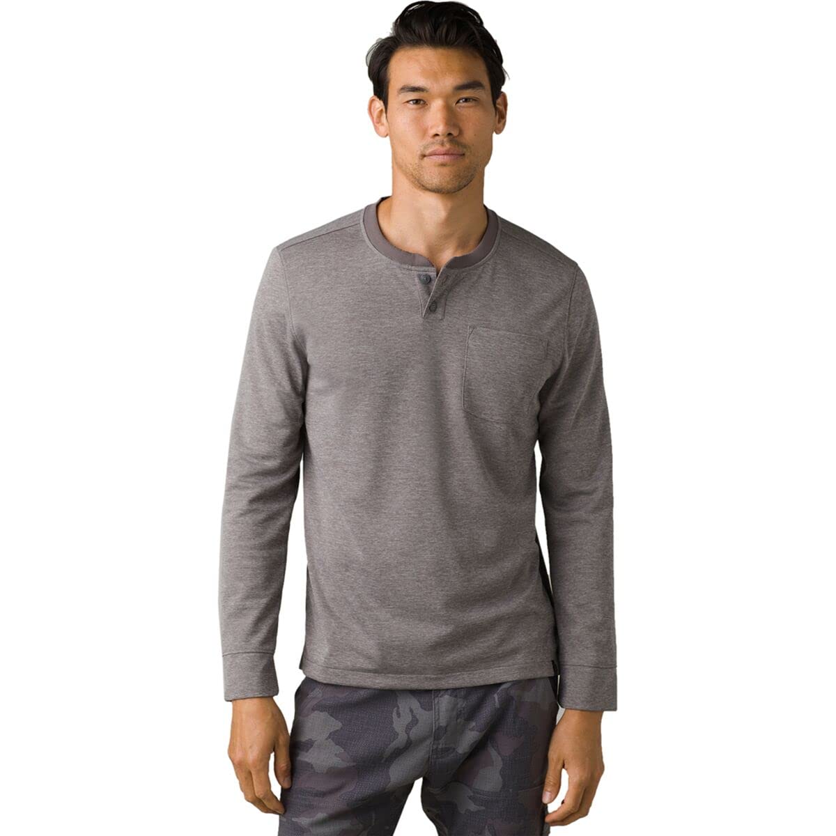 prAna Sol Defender Slim Henley Shirt - Men's Greystone, XXL