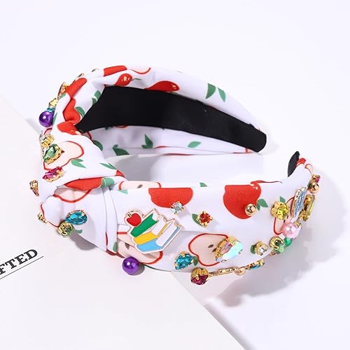 Miniatura 5 de YAHPERN Diadema anudada con diamantes de imitación de cristal para profesora, accesorios de nudo superior adornado con cuentas para mujer, trajes de