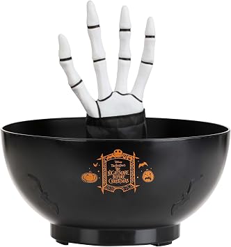 Gemmy Nightmare Before Christmas Jack Skellington Halloween Animated Candy Bowl with Moving Hand Standard