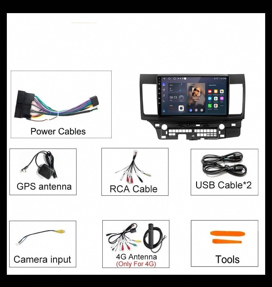 Autoradio Portátil Car Play Android Auto para Mitsubishi Lancer 10 7