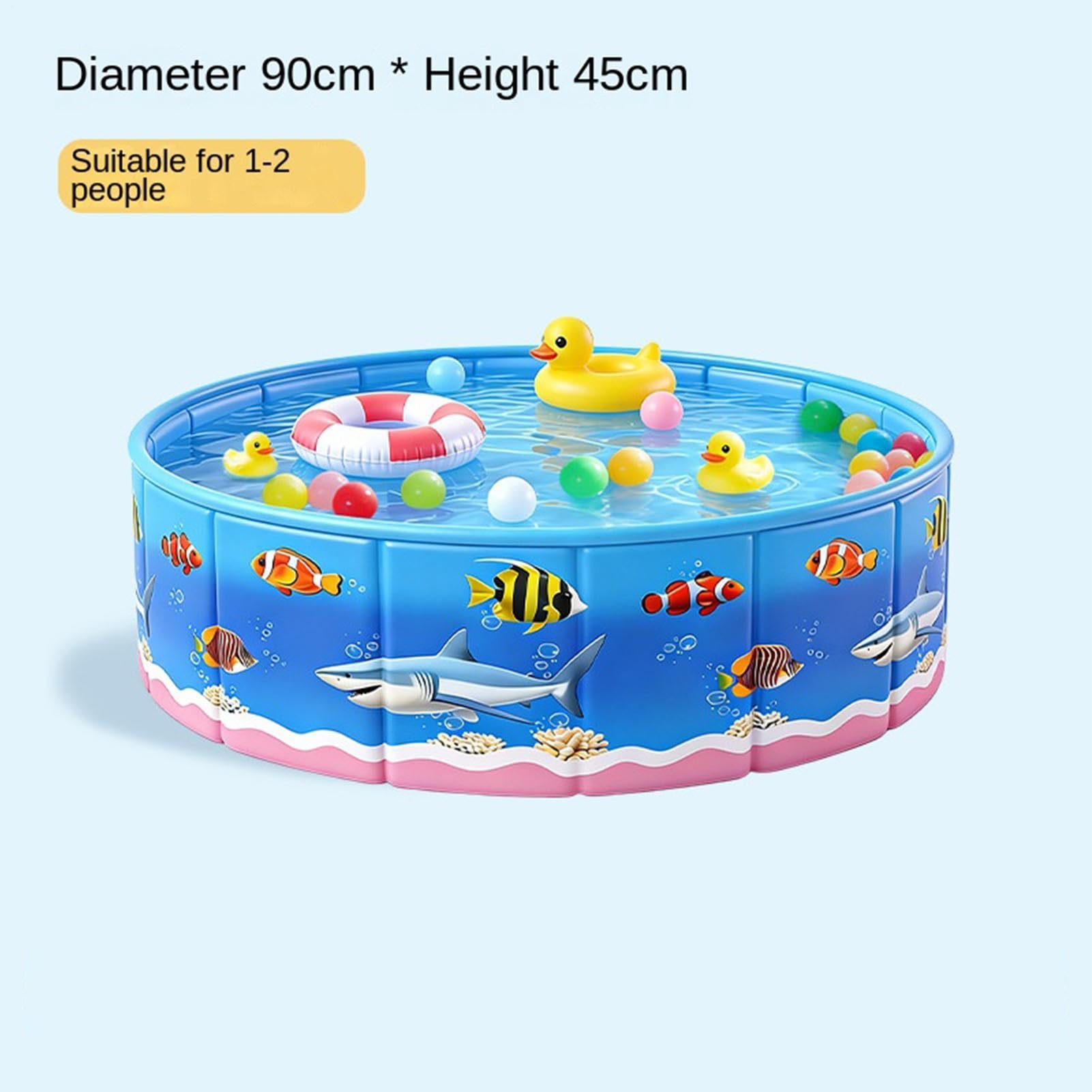 Piscine Pliable, Au Sol avec Motif Arrondi, Chien Cartoon sans Gonflage, pour Les Jeux D'été dans Le Jardin Terrasse Ou Sol