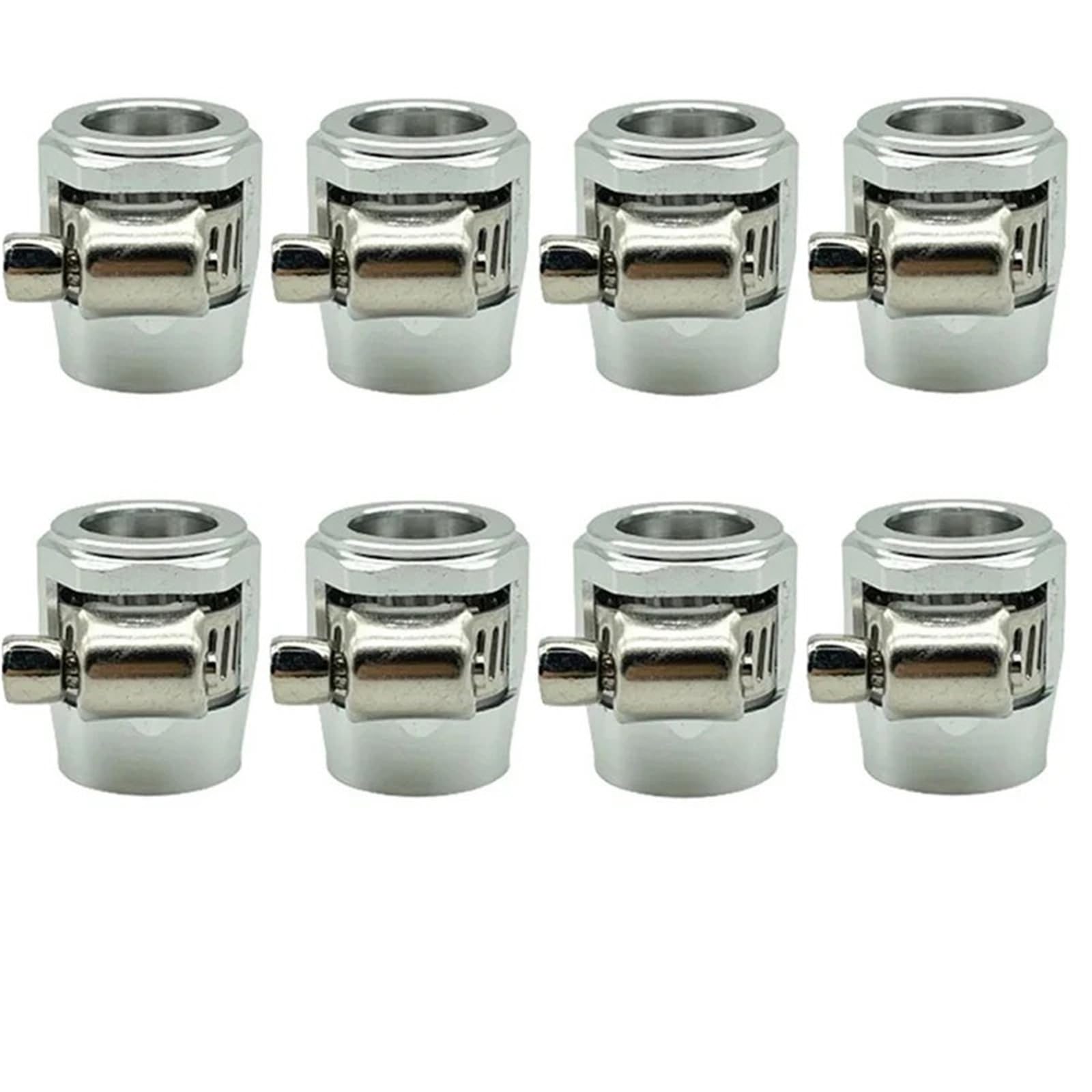 Dsfihjo 8Pcs An12 Sliver Hose Finisher Flexible Pipe Clamp 8Pcs 4An 6An 8An 10An 12An Car Hose Clamp Radiator Modified Fuel Water Pipe Tube Clip Buckle Fitting Oil Clamps End Finisher(8Pcs An12 Sliver)