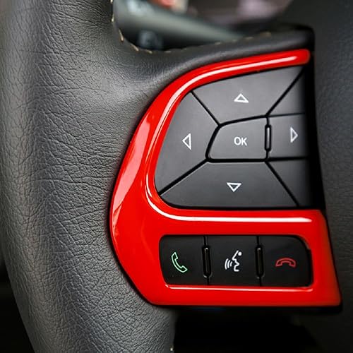 Miniatura 9 de 3 piezas de accesorios interiores de cubierta de volante para Jeep Renegade 2015-2023 para Jeep Compass 2017-2020 (amarillo)