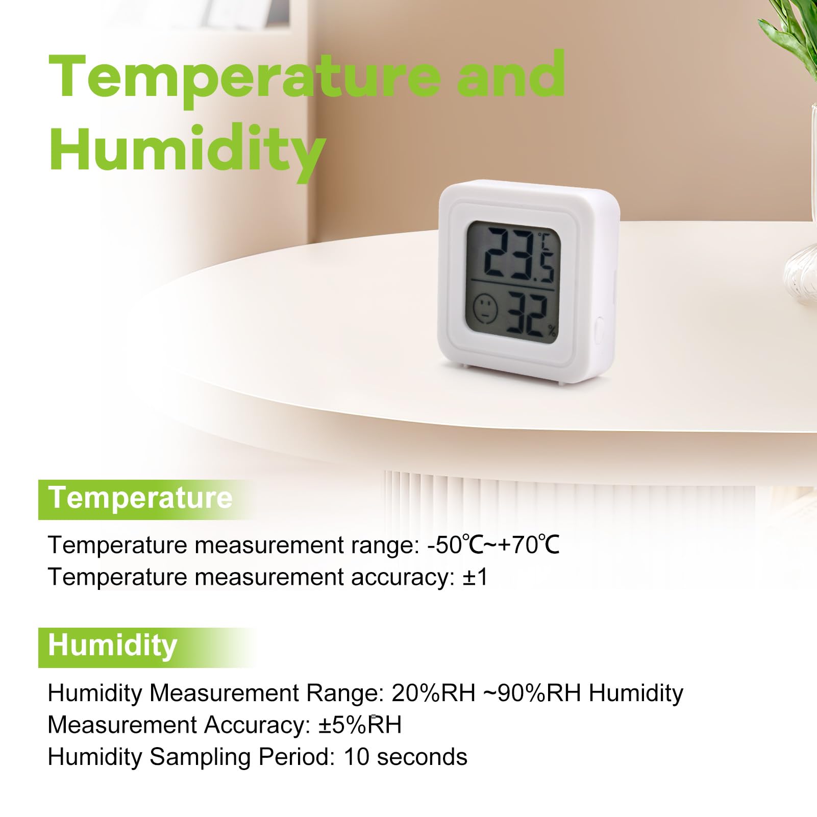 2PCS Hygrometer Thermometer, Digital Humidity Meter Monitor Gauge LCD Mini Indoor Hygrometer for Home Office Greenhouse Babyroom Humidor - Image 3
